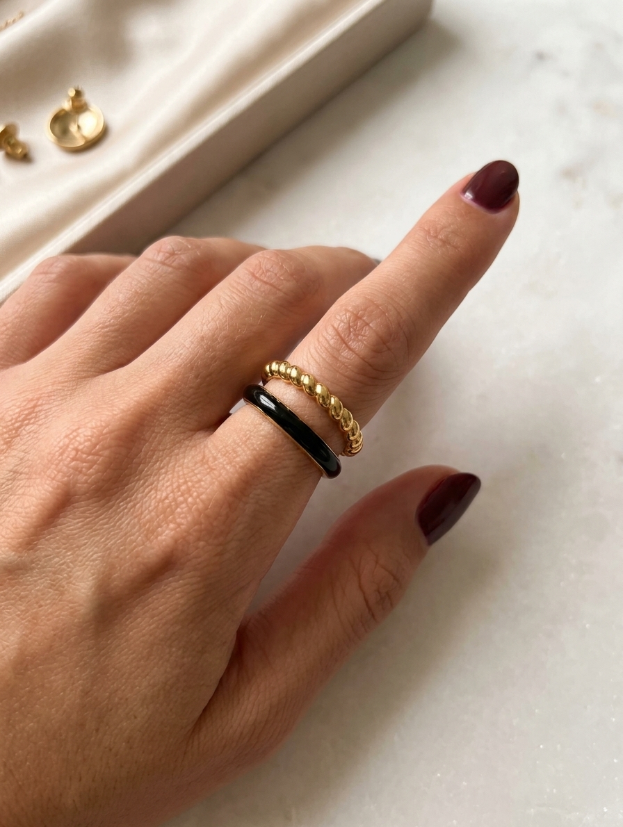 Anillo Ébano Dorado