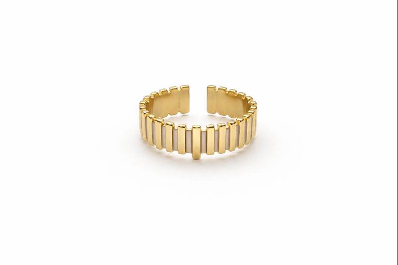 Anillo Rayada Dorado
