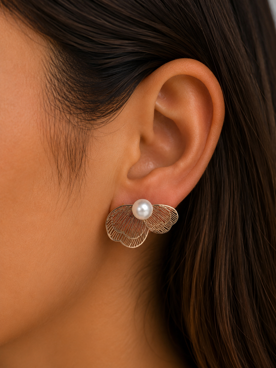 Pendientes Flor Perla