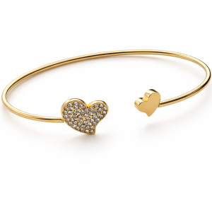 Pulsera Doble Corazón Brillo