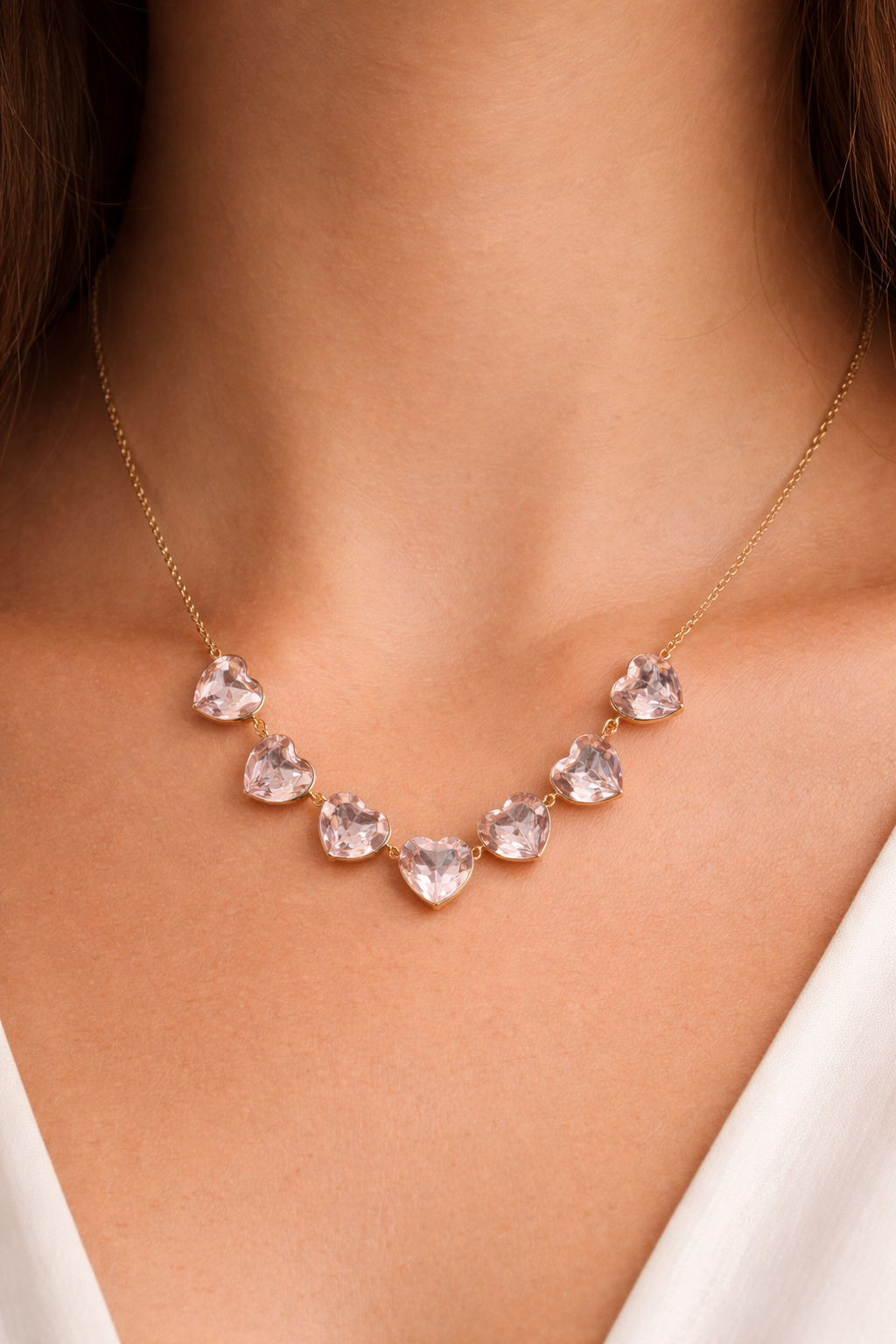 Collar Corazones Rosa