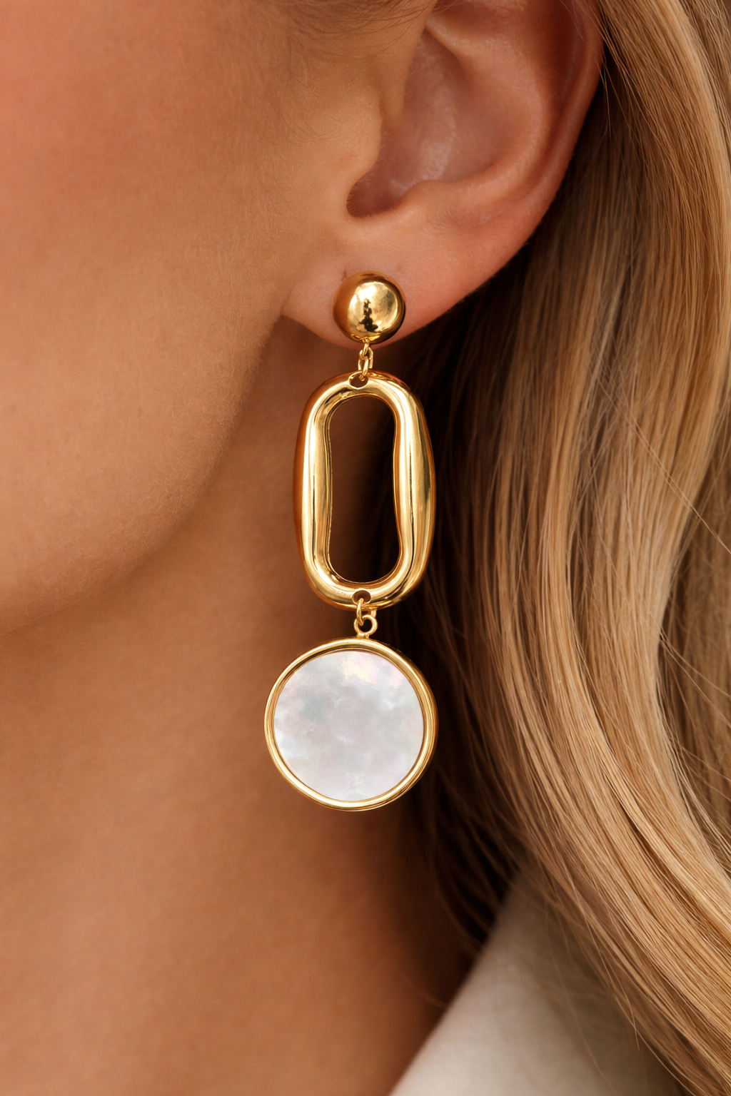 Pendientes Aura Nácar